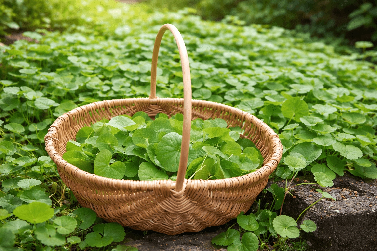 薬草の収穫風景